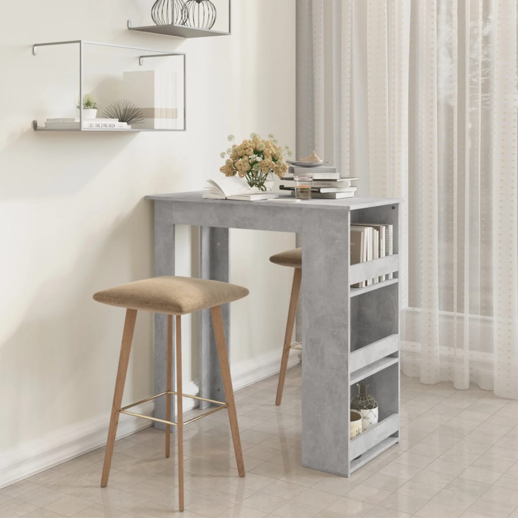 vidaXL Bartafel met opbergrek 102x50x103,5 cm bewerkt hout wit