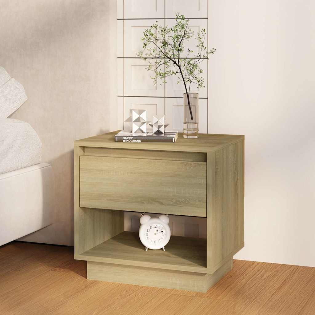 vidaXL Nachtkastje 45x34x44 cm bewerkt hout wit