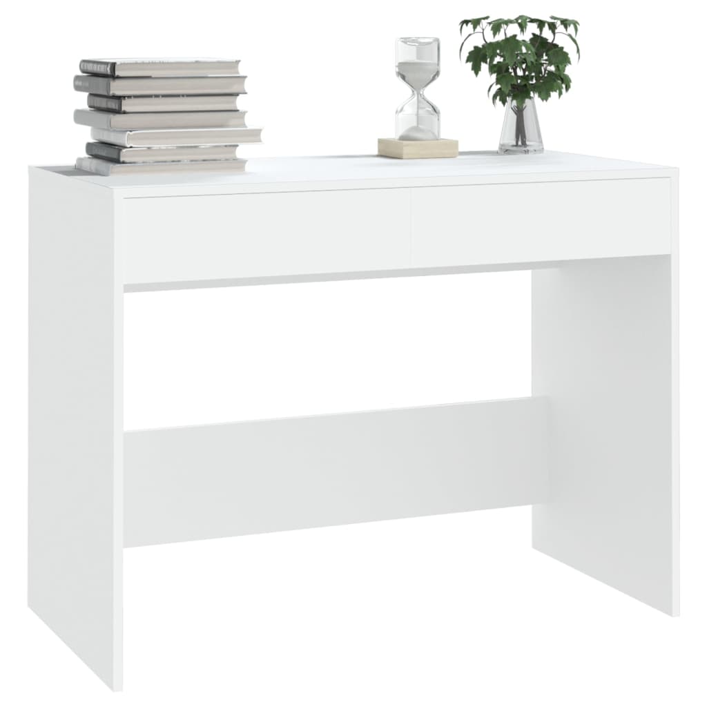 vidaXL Bureau 101x50x76,5 cm bewerkt hout wit