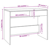 vidaXL Bureau 101x50x76,5 cm bewerkt hout wit