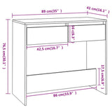 vidaXL Wandtafel 89x41x76,5 cm bewerkt hout wit