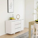 vidaXL Dressoir met 3 lades 120x41x75 cm bewerkt hout wit