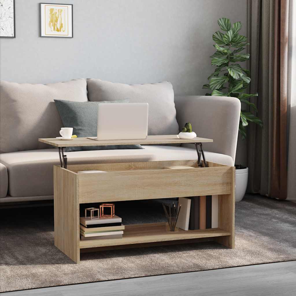 vidaXL Salontafel 102x50x52,5 cm bewerkt hout wit