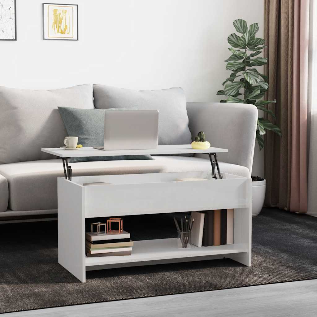 vidaXL Salontafel 102x50x52,5 cm bewerkt hout wit