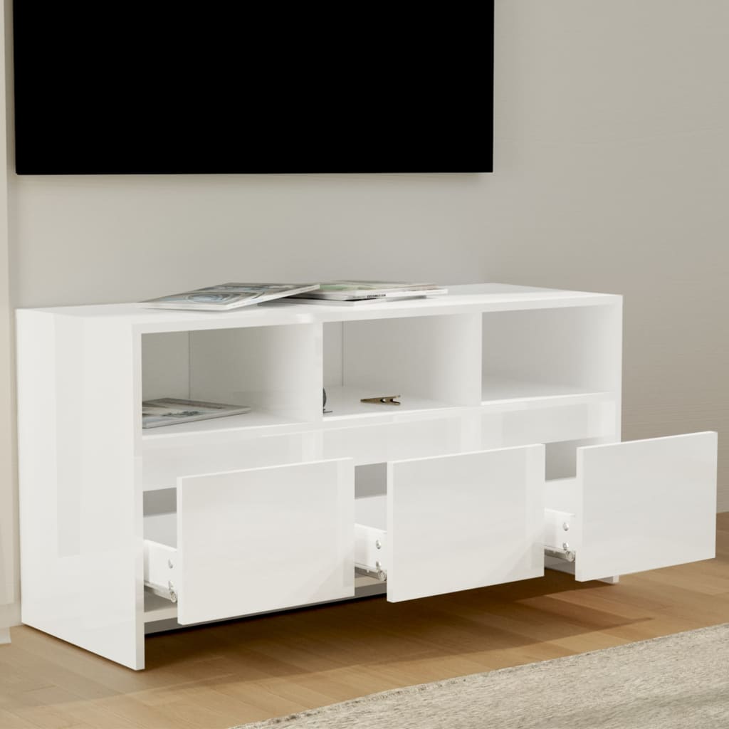 vidaXL TV Cabinet 102x37.5x52.5 cm Engineered Wood White