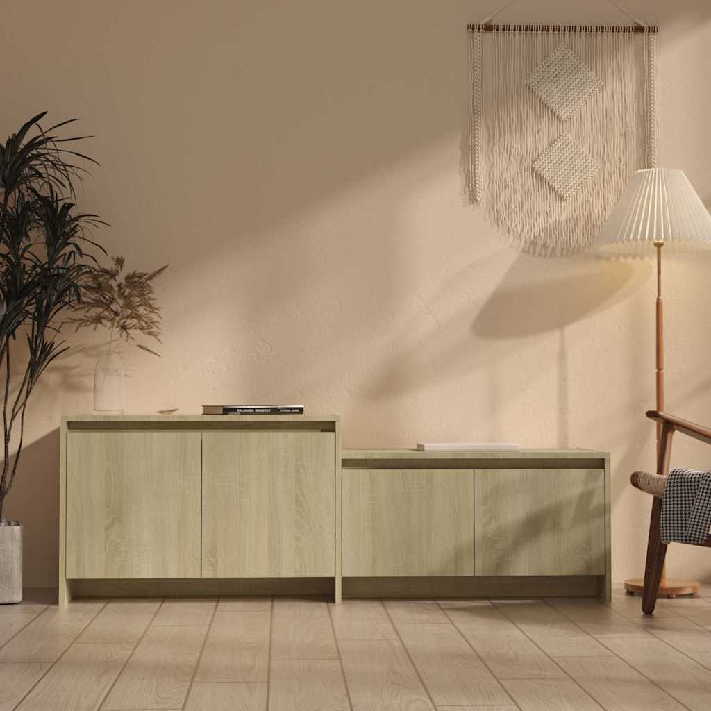 vidaXL Tv-meubel 146,5x35x50 cm bewerkt hout wit