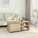 vidaXL Salontafel 102x50x45 cm bewerkt hout wit