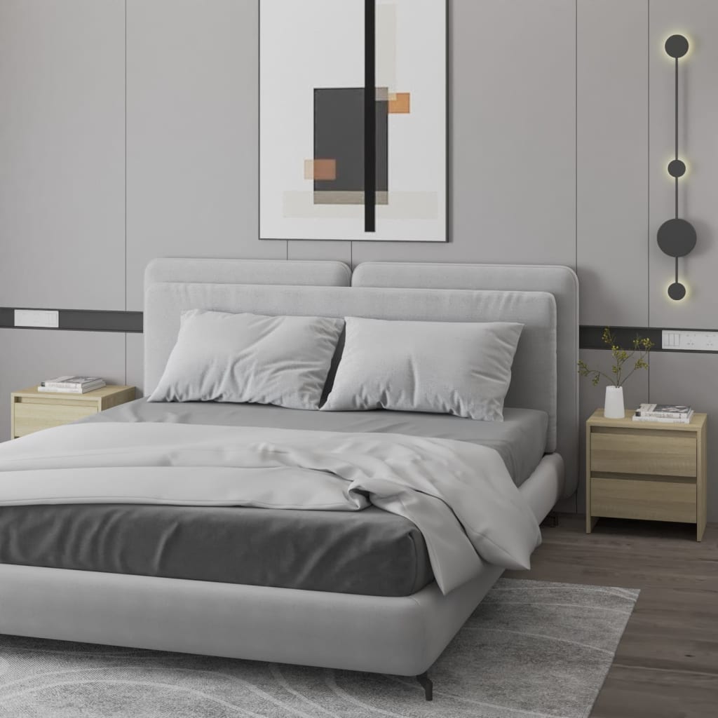 vidaXL Nachtkastje 45x34,5x44,5 cm bewerkt hout wit