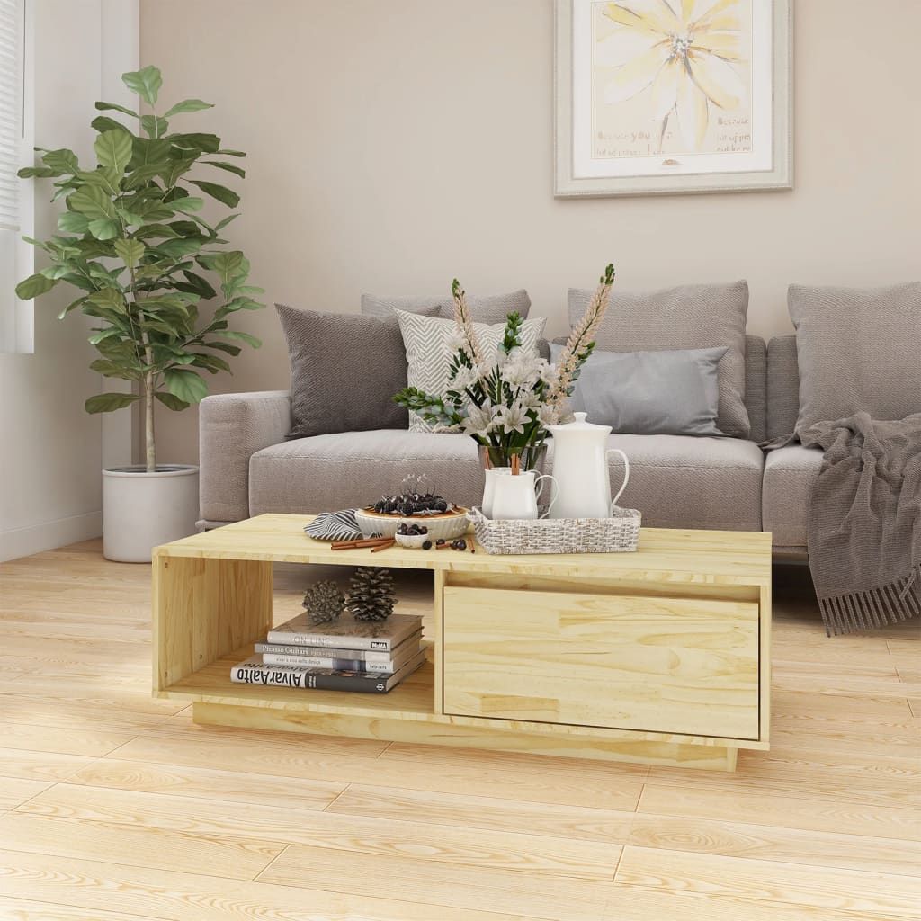vidaXL Salontafel 110x50x33,5 cm massief vurenhout