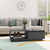 vidaXL Salontafel 110x50x33,5 cm massief vurenhout