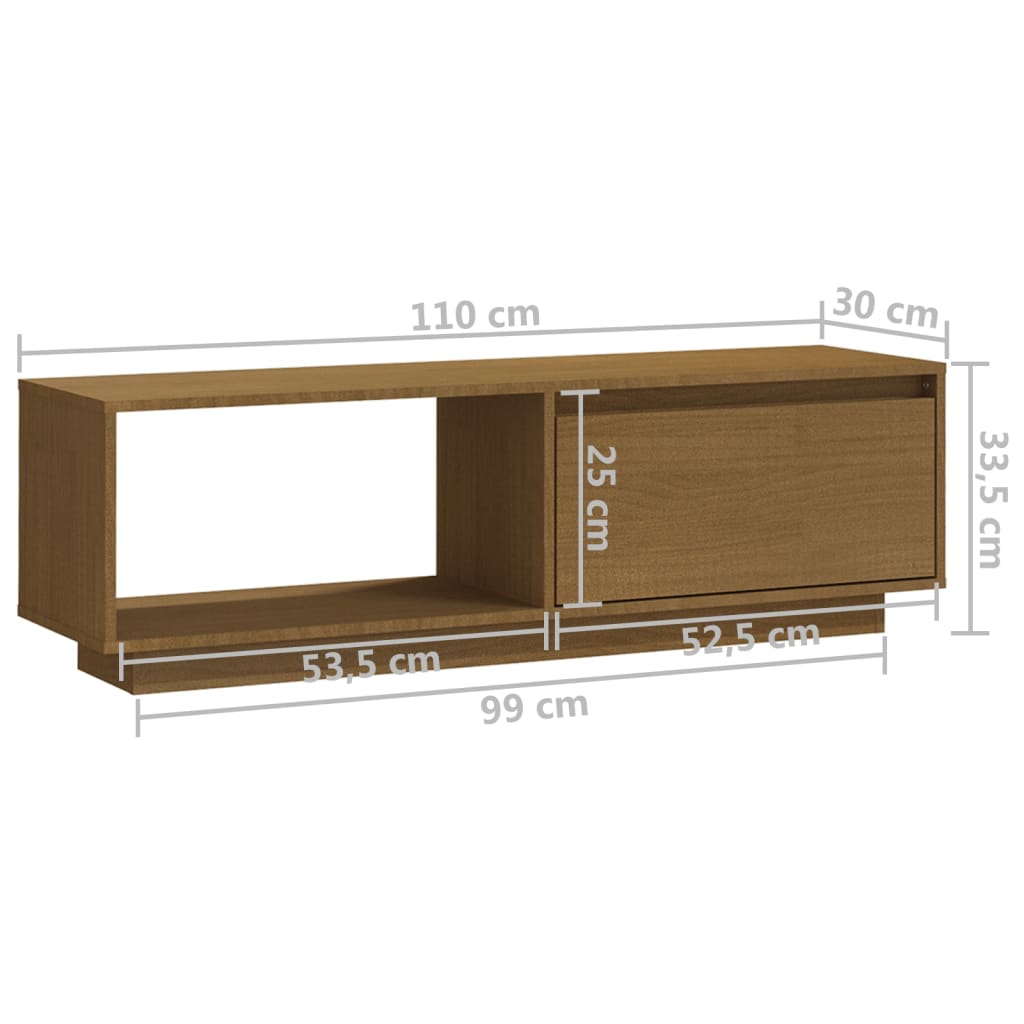 vidaXL Tv-meubel 110x30x33,5 cm massief grenenhout