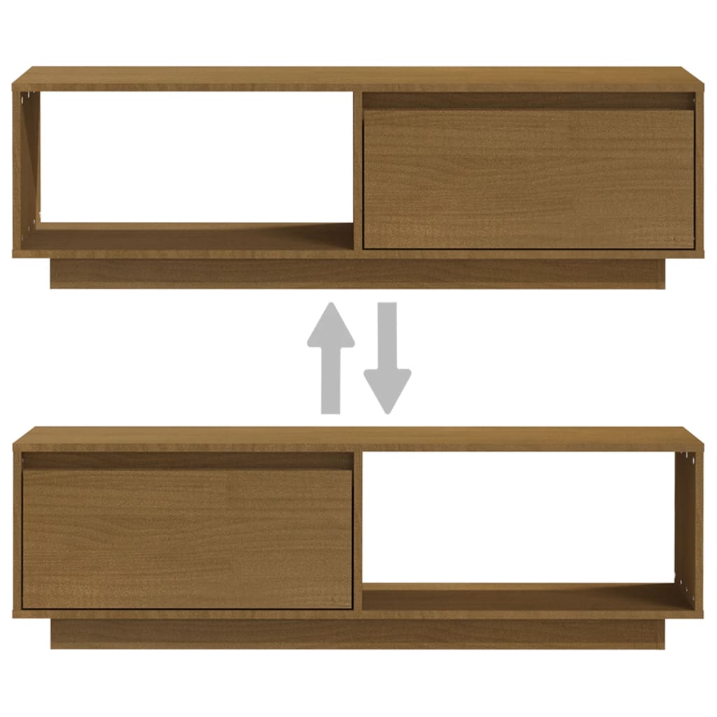 vidaXL Tv-meubel 110x30x33,5 cm massief grenenhout
