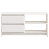 vidaXL Tv-meubel 80x31x39 cm massief grenenhout wit