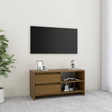 vidaXL Tv-meubel 80x31x39 cm massief grenenhout wit
