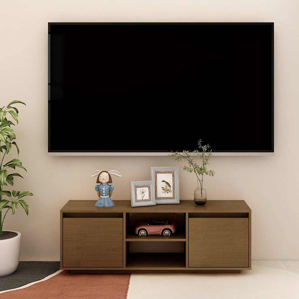 vidaXL TV Cabinet 110x30x40 cm Solid Acacia Wood
