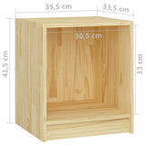 vidaXL Bedside Cabinet 35.5x33.5x41.5 cm Solid Pine Wood