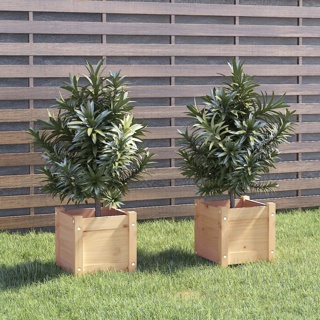 vidaXL Planters 2 pcs 31x31x31 cm solid pine wood