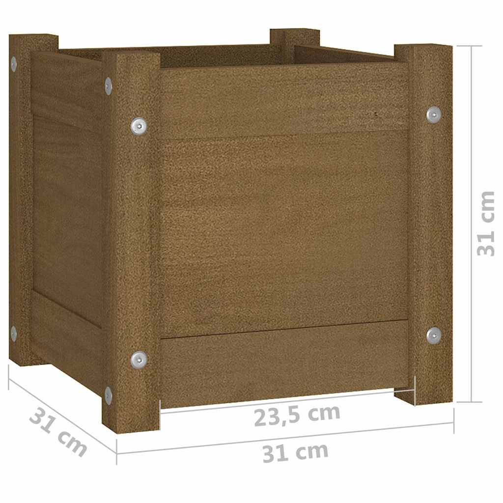 vidaXL Planters 2 pcs 31x31x31 cm solid pine wood
