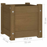 vidaXL Planters 2 pcs 31x31x31 cm solid pine wood