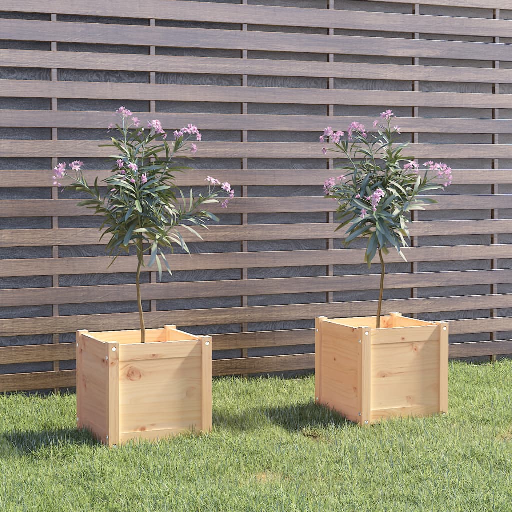 vidaXL Plantenbakken 2 st 40x40x40 cm massief grenenhout