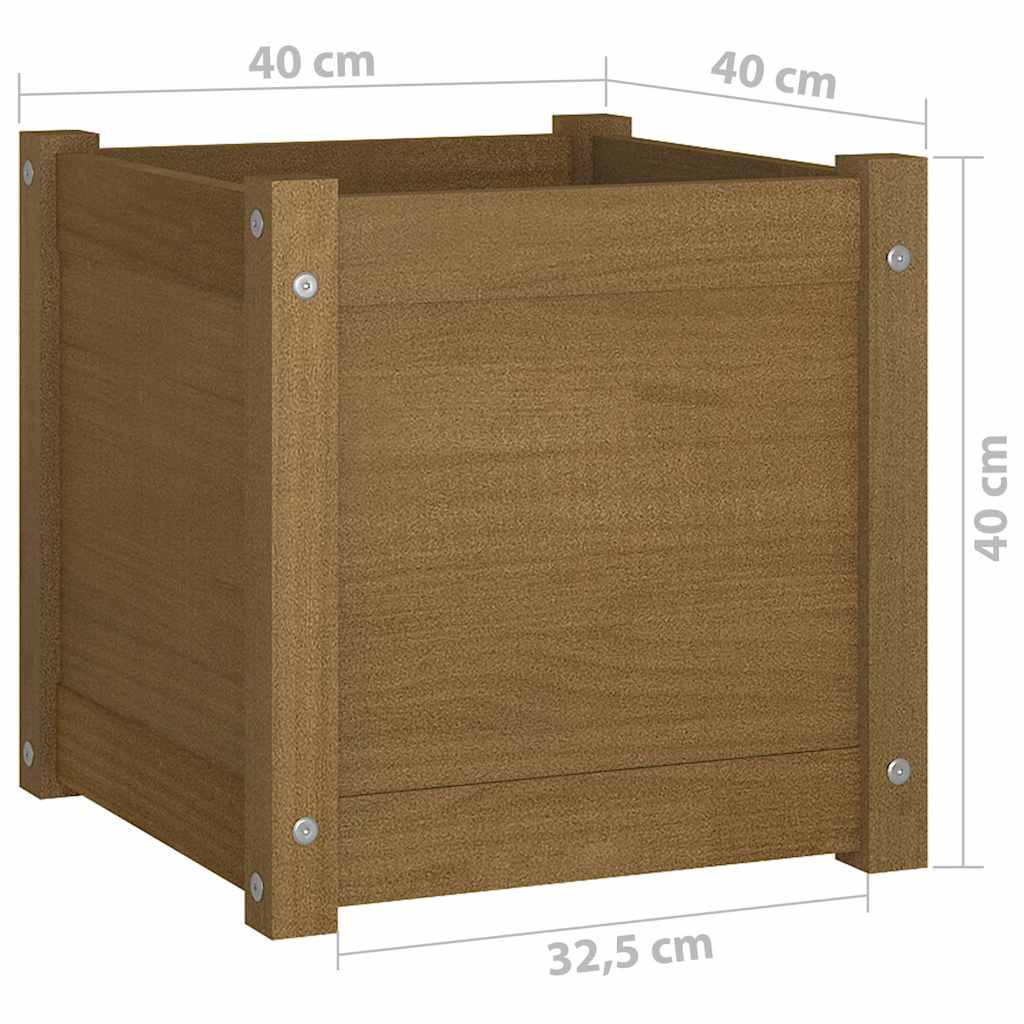 vidaXL Plantenbakken 2 st 40x40x40 cm massief grenenhout