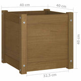 vidaXL Plantenbakken 2 st 40x40x40 cm massief grenenhout