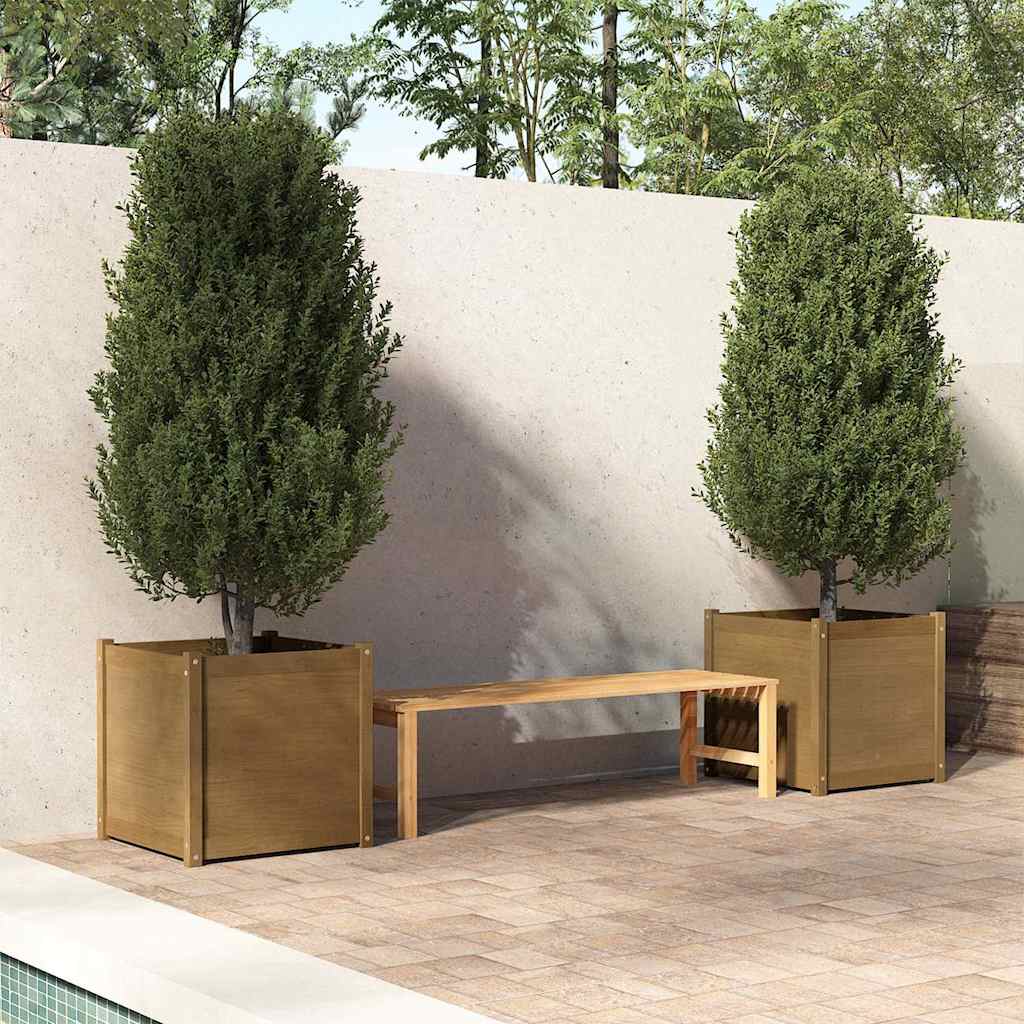 vidaXL Plantenbaken 2 st 60x60x60 cm massief grenenhout