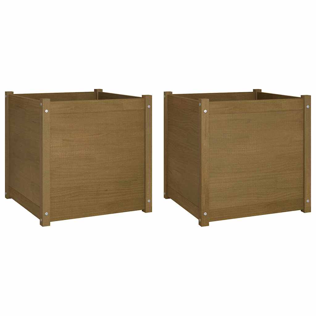 vidaXL Plantenbaken 2 st 60x60x60 cm massief grenenhout
