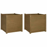 vidaXL Plantenbaken 2 st 60x60x60 cm massief grenenhout