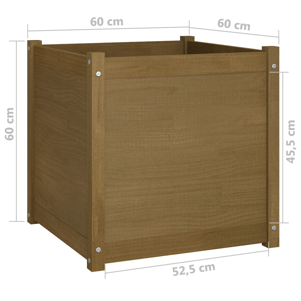 vidaXL Plantenbaken 2 st 60x60x60 cm massief grenenhout