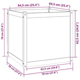 vidaXL Planter 70x70x70 cm solid pine wood