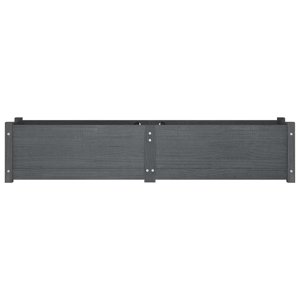 vidaXL Plantenbak verhoogd 150x31x31 cm massief grenenhout grijs