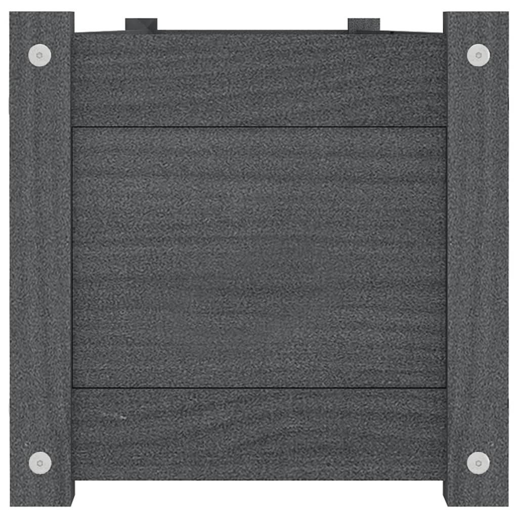 vidaXL Plantenbak verhoogd 150x31x31 cm massief grenenhout grijs
