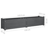 vidaXL Plantenbak verhoogd 150x31x31 cm massief grenenhout grijs