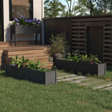 vidaXL Plantenbak verhoogd 150x31x31 cm massief grenenhout grijs