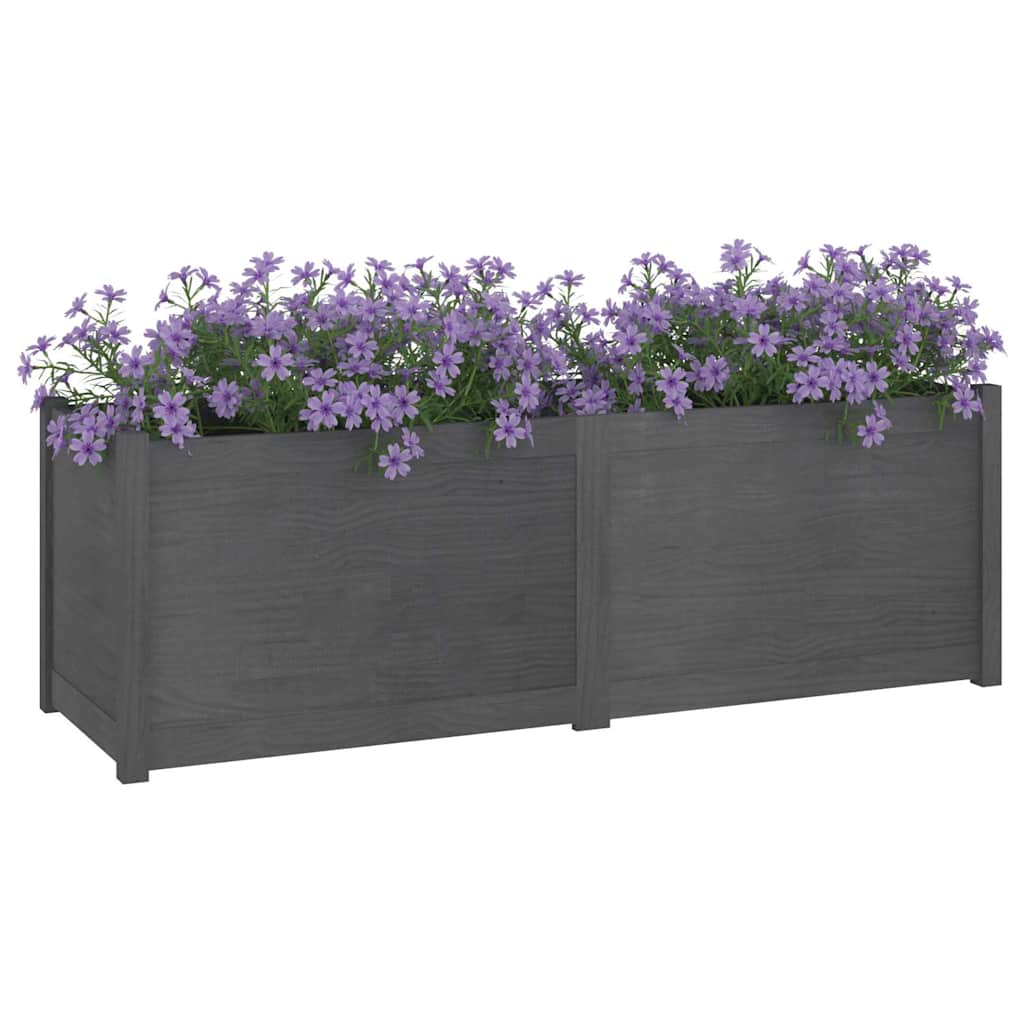 vidaXL Plantenbak 150x50x50 cm massief grenenhout wit