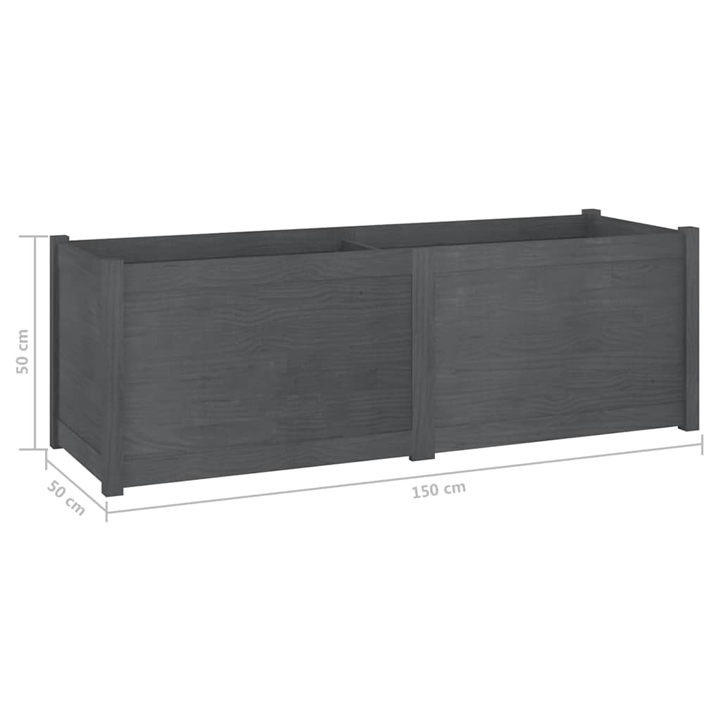 vidaXL Plantenbak 150x50x50 cm massief grenenhout wit