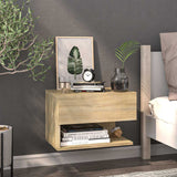 vidaXL Wall-Mounted Bedside Table White