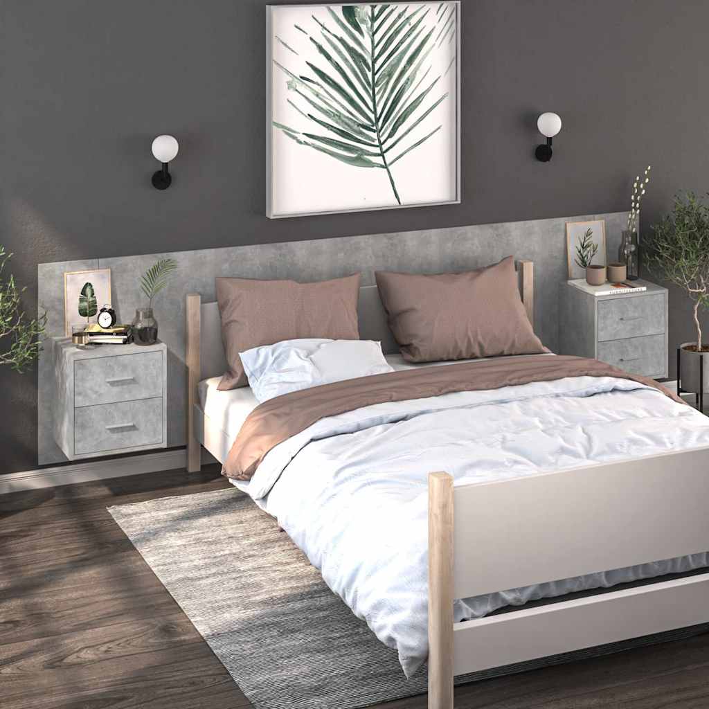 vidaXL Wall-Mounted Nightstand White