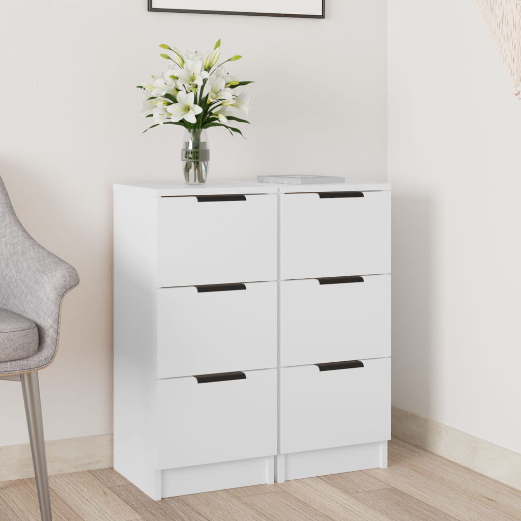 vidaXL Dressoir 30x30x70 cm bewerkt hout wit