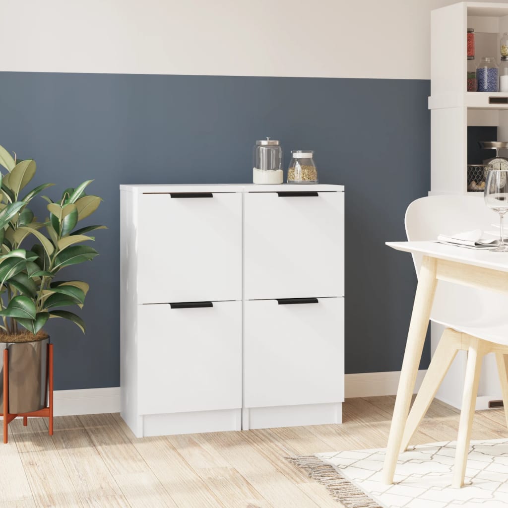 vidaXL Dressoir 30x30x70 cm bewerkt hout wit