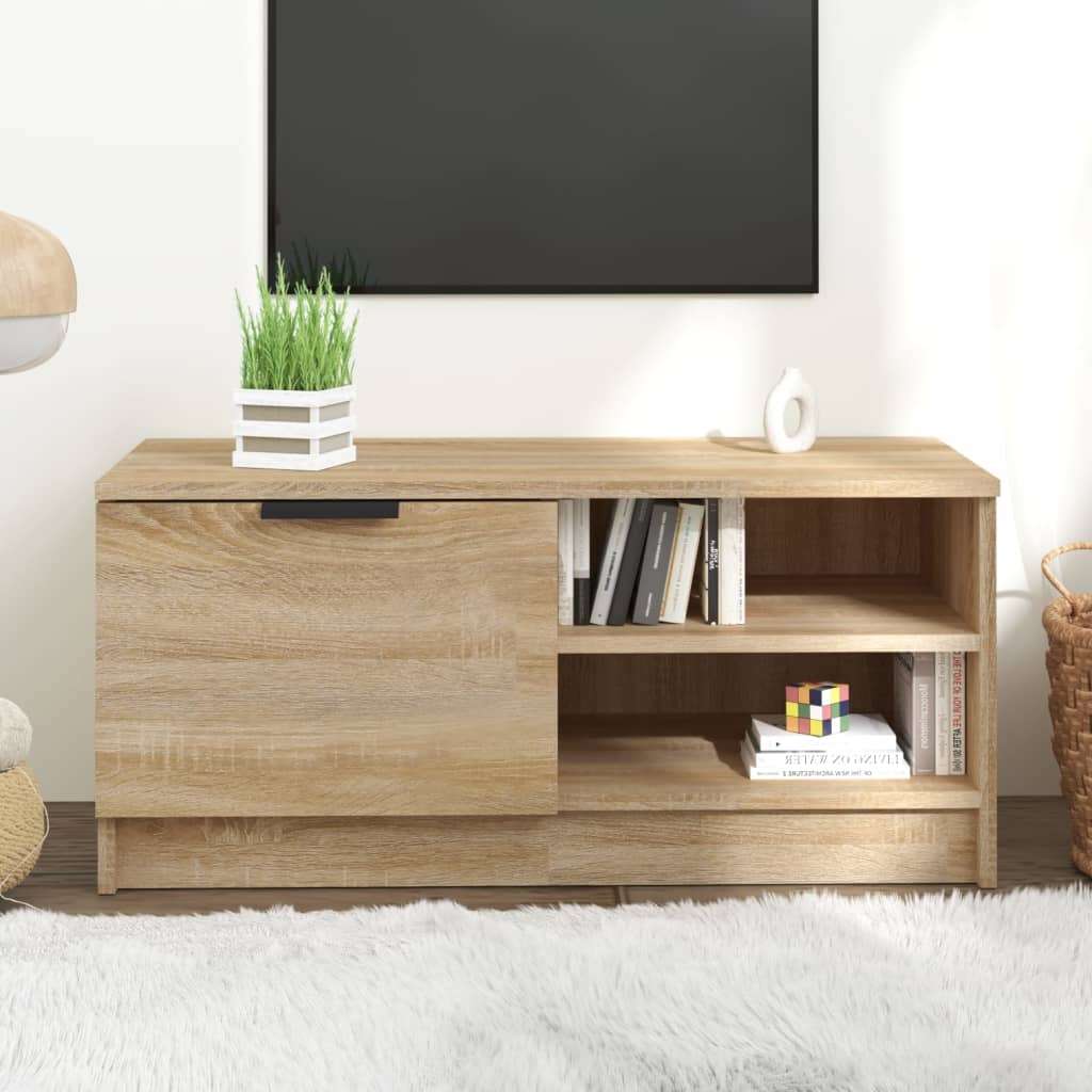 vidaXL Tv-meubel 80x35x36,5 cm bewerkt hout wit