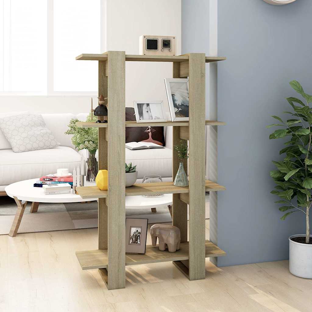 vidaXL Bookcase/Room Divider 80x30x123.5 cm White