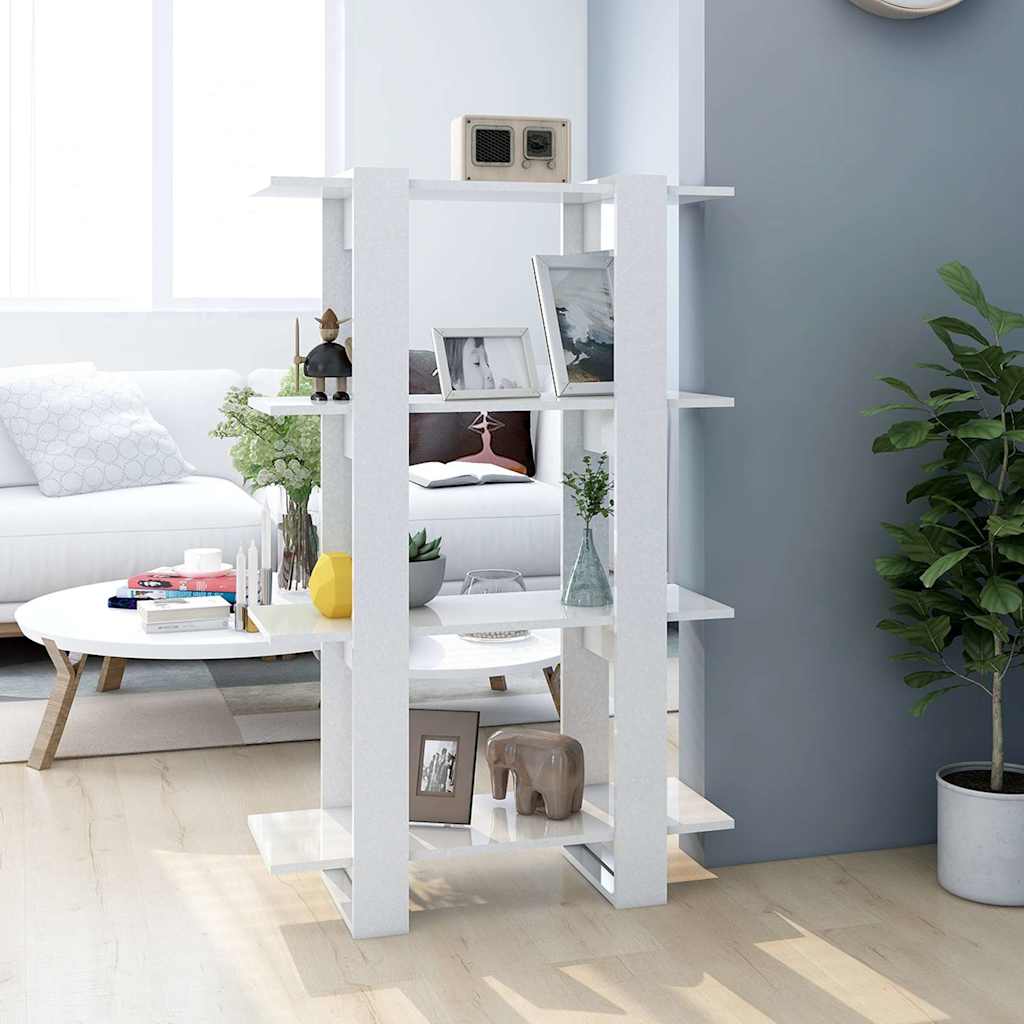 vidaXL Bookcase/Room Divider 80x30x123.5 cm White