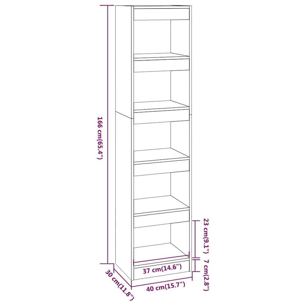 vidaXL Boekenkast/kamerscherm 40x30x166 cm wit