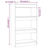 vidaXL Boekenkast/kamerscherm 60x30x103 cm bewerkt hout wit