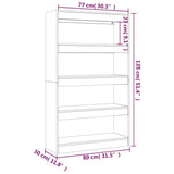 vidaXL Bookshelf/Room Divider 80x30x135 cm Engineered Wood White