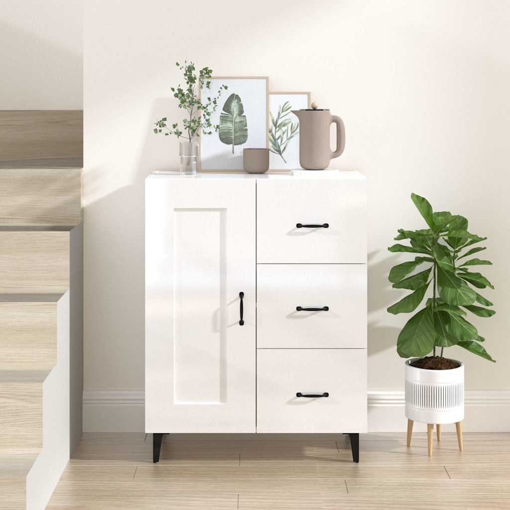 vidaXL Dressoir 69,5x34x90 cm bewerkt hout wit