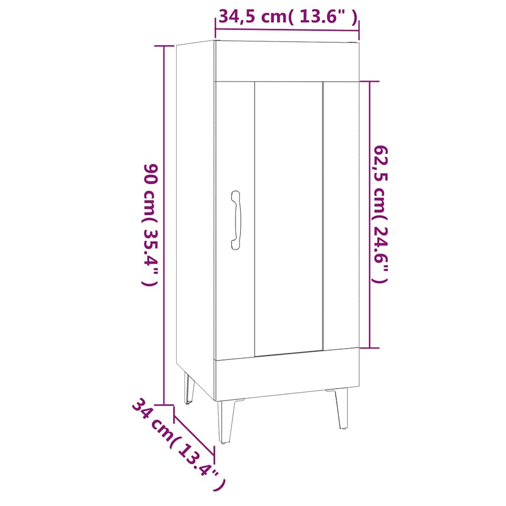 vidaXL Sideboard 34.5x34x90 cm engineered wood white
