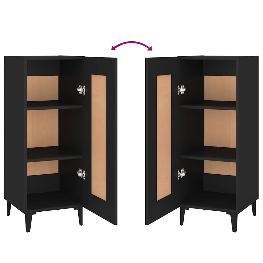vidaXL Dressoir 34,5x34x90 cm bewerkt hout zwart